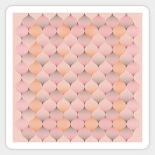 Retro vibes in warm peach, salmon pink and grey Sticker